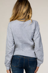 Grey Screen Print Mama Maternity Pullover Sweatshirt