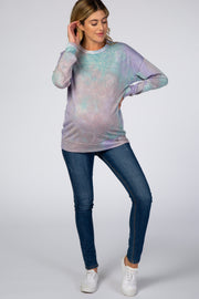 Lavender Tie Dye Long Sleeve Maternity Top