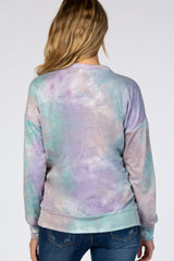 Lavender Tie Dye Long Sleeve Maternity Top