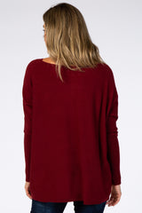 Burgundy Soft Knit Boatneck Dolman Sweater