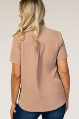 PinkBlush Mauve V-Neck Maternity Blouse