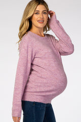 Lavender Brushed Knit Maternity Sweater