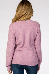 Lavender Brushed Knit Maternity Sweater