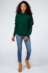 Forest Green Funnel Neck Dolman Sleeve Sweater