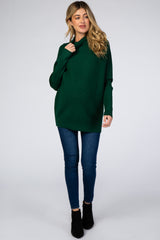 Forest Green Funnel Neck Dolman Sleeve Maternity Sweater