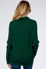 Forest Green Funnel Neck Dolman Sleeve Maternity Sweater