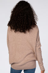 Mocha Funnel Neck Dolman Sleeve Sweater