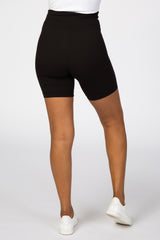 Black Ribbed Bike Shorts