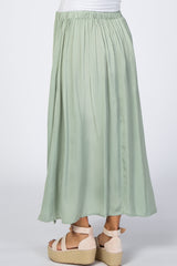 Sage Side Slit Maternity Maxi Skirt