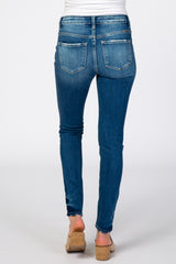 Blue Distressed Side Insert Maternity Jeans