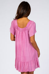 Pink Smocked Ruffle Dress