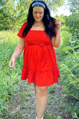 Red Smocked Dress