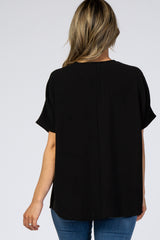 Black Short Sleeve Blouse