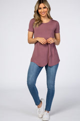 Mauve Layered Wrap Front Nursing Top