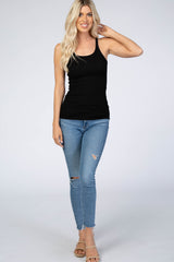 Black Ribbed Tank Top