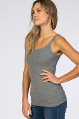 Heather Grey Ribbed Tank Top