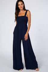 Navy Sleeveless Wide Leg Jumpsuit