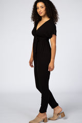 Black Wrap Tie Jumpsuit