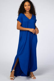 Royal Side Slit Maxi Dress