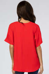 Red Short Sleeve Blouse