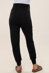 Black Maternity Band Jogger Pants