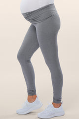 Heather Grey Basic Maternity Leggings