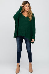 Forest Green Speckled Oversized Maternity Sweater