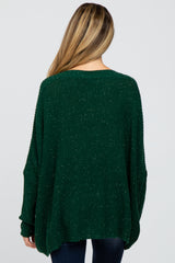 Forest Green Speckled Oversized Maternity Sweater