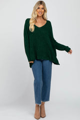 Forest Green Speckled Oversized Sweater