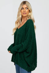 Forest Green Speckled Oversized Sweater