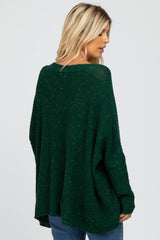 Forest Green Speckled Oversized Sweater