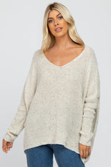 Ivory Speckled Oversized Maternity Sweater