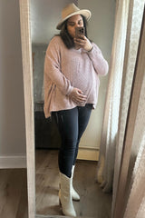 Mauve Speckled Oversized Maternity Sweater