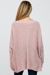 Mauve Speckled Oversized Maternity Sweater