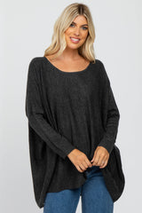 Black Soft Knit Dolman Sleeve Maternity Sweater