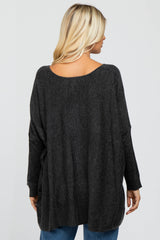 Black Soft Knit Dolman Sleeve Sweater