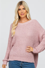 Light Pink Dropped Shoulder Sweater