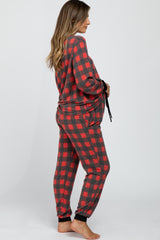 Red Plaid Maternity Pajama Set