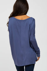 Blue V-Neck Top