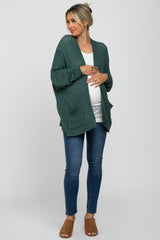 Forest Green Cuff Sleeve Maternity Cardigan