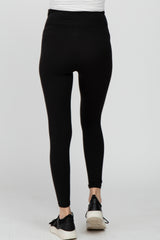 Black V-Waist Maternity Leggings