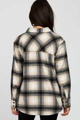 Black Soft Plaid Flannel Shacket