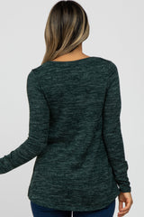 Forest Green Heather Knit Layered Front Nursing Top