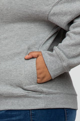 Heather Grey Side Pocket Hooded Maternity Plus Sweatshirt