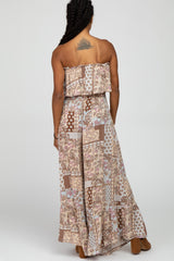 Multi Floral Sleeveless Wide Leg Jumpsuit