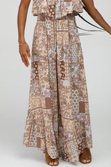 Multi Floral Sleeveless Wide Leg Jumpsuit