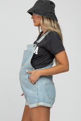 Light Blue Maternity Denim Short Overalls