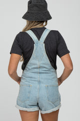 Light Blue Maternity Denim Short Overalls