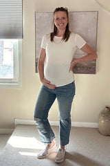 White Basic Short Sleeve Maternity Top