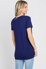 Navy Basic Short Sleeve Top